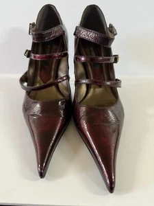 Nuevo en caja El Dantes Cuero Borgoña Bomba Talla 38 Pin Up Sexy Alta Costura $329 Tirantes - Imagen 1 de 5