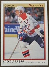 1990-91 O-Pee-Chee Premier Hockey #7 Peter Bondra Rookie Washington Capitals