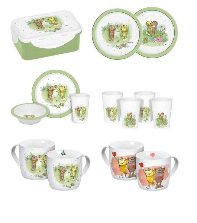 Kindergeschirr - Janosch Becher Teller Geschirrset Vesperdose - Bild 1 von 4