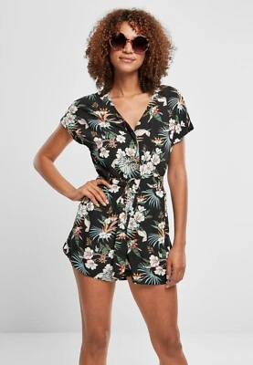 Urban Classics Kurzoverall Damen Viskose Tropicale Mit Gürtel - Bild 1 von 4
