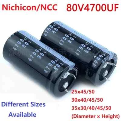 2Pcs Japan Nichicon/NCC 4700uF 80V 80V4700uF Snap-in PSU Amplifier Capacitor - image 1 of 3