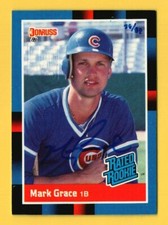 1988 Donruss Recollection Buyback Mark Grace RC Rookie Autograph Auto /86