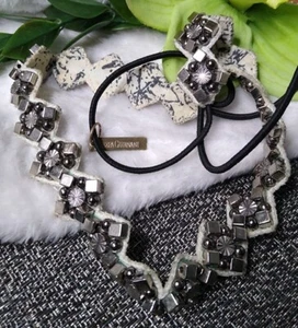 Pre-owned DEEPA GURNANI Handmade Luxury Head Band Silver/Gray Tone Beads! - Picture 1 of 7