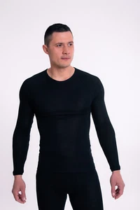 Merinowolle Herren Thermo Base Layer Langarmshirt schwarz - Bild 1 von 5