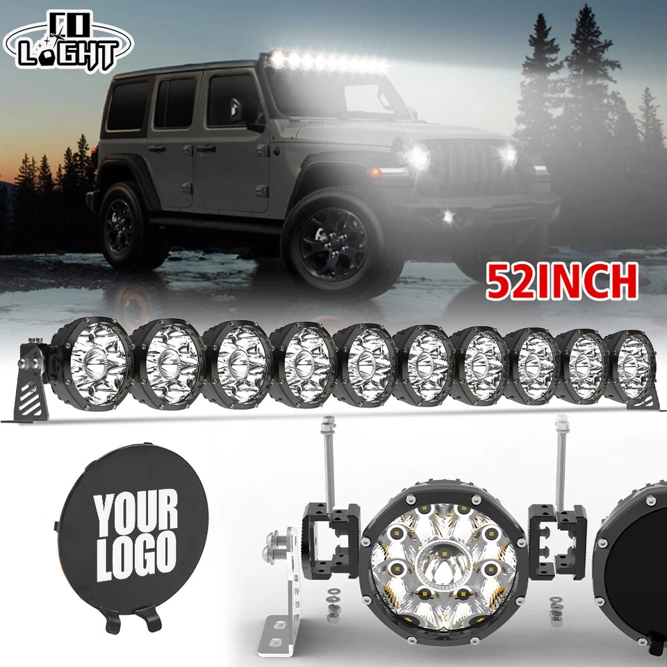 Barra de techo de luz vinculable COLIGHT 5" 52" LED de conducción redonda 10 XL Pro para SUV 4X4  Foto 1 de 4