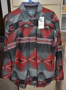 Woolrich New Aztec Navajo Southwestern Large L Casual Button Front Shirt 90s - Picture 1 of 5