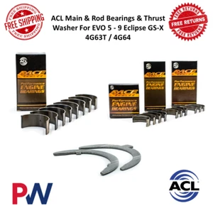 ACL Main & Rod Bearings & Thrust Washer For EVO 5 - 9 Eclipse GS-X 4G63T / 4G64 - Picture 1 of 6