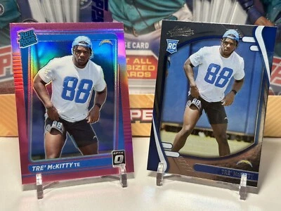 2021 Donruss Optic Rated Rookie Holo Pink Tre' McKitty #P-304 & Absolute #182 RC - Image 1 of 2