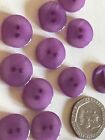 12 x Pretty Semi Translucent Purple Buttons - 15mm - 2 Hole    B731