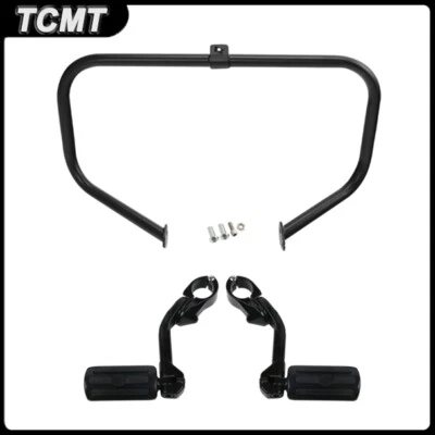 Protector de motor negro estriberas de barra de carretera aptas para Harley Street Glide 1997-2008 Foto 1 de 4