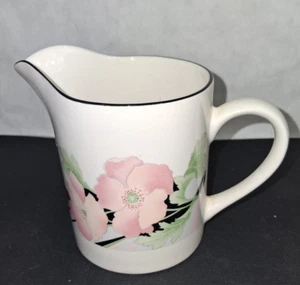 Sango Jolie Coffee Creamer 253319 Korea Flowers White Pink Porcelain 4" - Picture 1 of 5
