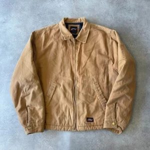 Dickies Harrington Jacket Mens Large Vintage Quilted Workwear Bomber, Tan Brown - Picture 1 of 10