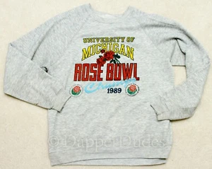 VTG University of Michigan 1989 Single Stitch Rose Bowl Sweatshirt-Distressed - Picture 1 of 7