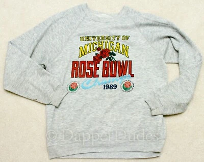 Sudadera De Colección Universidad de Michigan 1989 Puntada Única Rose Bowl-Desgastada Foto 1 de 4