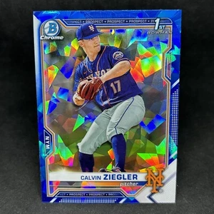 Calvin Ziegler 2021 Bowman Draft Chrome Sapphire #BDC-123 New York Mets - Picture 1 of 2