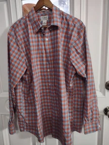 LL Bean Faltenfreies Button Down Hemd Langarm Kariert Herren Large L Reg - Bild 1 von 6