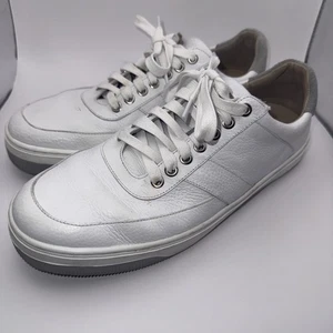 Peter Millar Vantage Low Top Sneaker Men Size 10 White Grey MA22RF50 - Picture 1 of 14