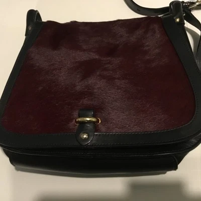 Bolso Bandolera Cavalcanti Italiano Med De Colección Piel de Vaca Cuero Negro Granate Piel Marrón Foto 1 de 4