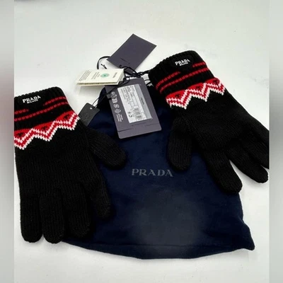Unisex Prada wool/cashmere knit gloves size large made in Italy - Image 1 of 4
