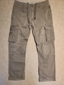 Vtg Diesel Cargo Pants heavy cotton canvas multi pocket Men's distressed 33X33 - Picture 1 of 24