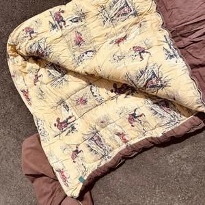 Vintage 60s-70s Sears Green Flannel Lined Sleeping Bag 33 X 80 Dacron DuPont - Picture 1 of 9