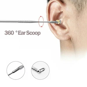 Spiral Massage Ear Pick 360° Spiral Portable Spiral Stainless Steel Earpick ^ A1 - Picture 1 of 7