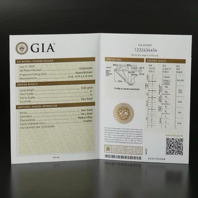 0.52ct Loose Natural Diamond GIA Certified E Color Round Brilliant Cut - Image 1 of 4