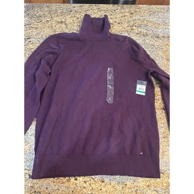 Nuevo con etiquetas Suéter Tommy Hilfiger Púrpura Cuello Alto Stella Para Mujer Talla L Foto 1 de 4