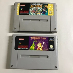 Super Nintendo Game carts Dragon's Lair & Super Mario All Stars SNES - Picture 1 of 5