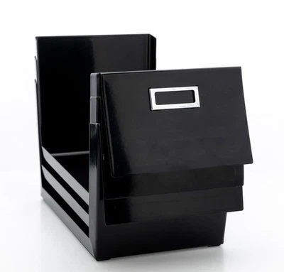 Lot of 3 Black Ikea Nesting Metal CD Bin Box 1999 200.314.72 15540 RARE Used - Image 1 of 4