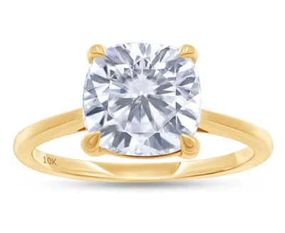 2Ct Cushion Cut Lab Grown Diamond Solitaire Engagement Ring 10K Yellow Gold - Image 1 of 4