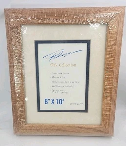 2 NEW Vintage set solid oak picture frames 8x10 bevel mat 5x7 easel Wall Mount - Picture 1 of 4