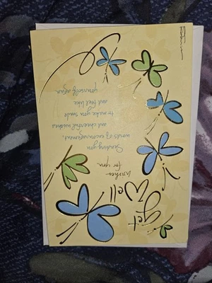Butterfly Get Well Soon Card w/ Envelope – Foil Accents NEW - Image 1 of 2