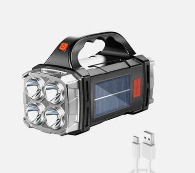 Linterna LED Solar Recargable Camping Luz Alimentación Antorcha Linterna Lámpara de Trabajo - Imagen 1 de 4