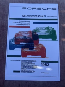 PORSCHE POSTER WELTMEISTERSCHAFT 1963 12x18” - Picture 1 of 4