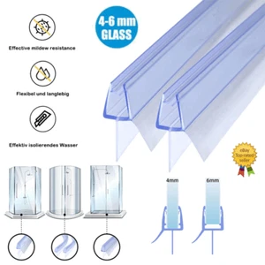 Bath Shower Screen Door Rubber Seal Strip Glass for Thickness 4 - 6mm Gap 4-30mm - Picture 1 of 21