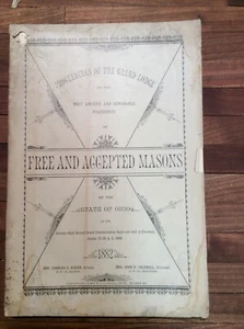 1882 Softcover Book Proceedings Of The Grandlodge F&A Masons Of Ohio INV-BA12 - Picture 1 of 12