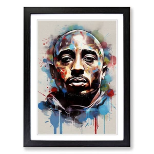 Tupac Shakur Konstruktivismus gerahmte Leinwand Wandbild Kunstdruck Poster Bild - Bild 1 von 8