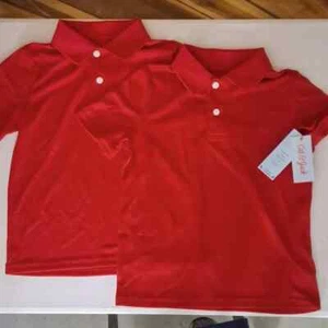 NEW! SET OF 2 Size Medium Performance Uniform Polo Shirts, Red - Cat & Jack - Picture 1 of 7