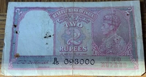 India 2  Rupees P. 17 KGVI 1937 - Picture 1 of 2