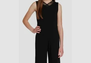 $190 Sally Miller Couture Women's Black V-Neck Sleeveless Jumpsuit Size 7/8 - Picture 1 of 2