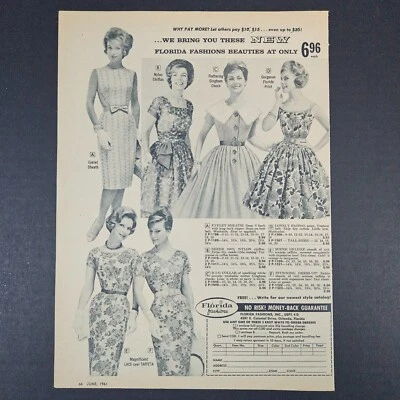 1961 年佛罗里达时装礼服订单复古印花广告已过期奥兰多 — 第 1/4 张图片