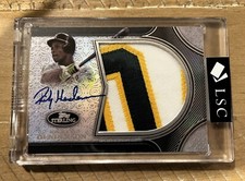 Rickey Henderson /5 Auto Game Used Jumbo Relic 2020 Topps Sterling, Oakland A’s