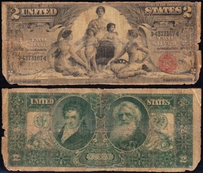 *RARE* 1896 $2 EDUCATIONAL Silver Certificate! FREE SHIPPING! 4373167 - Image 1 of 3