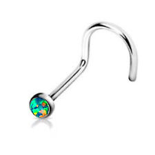 1 x Titanium Surgical Steel Dainty Opal Nose Stud Bone Body Piercing Ring Gift