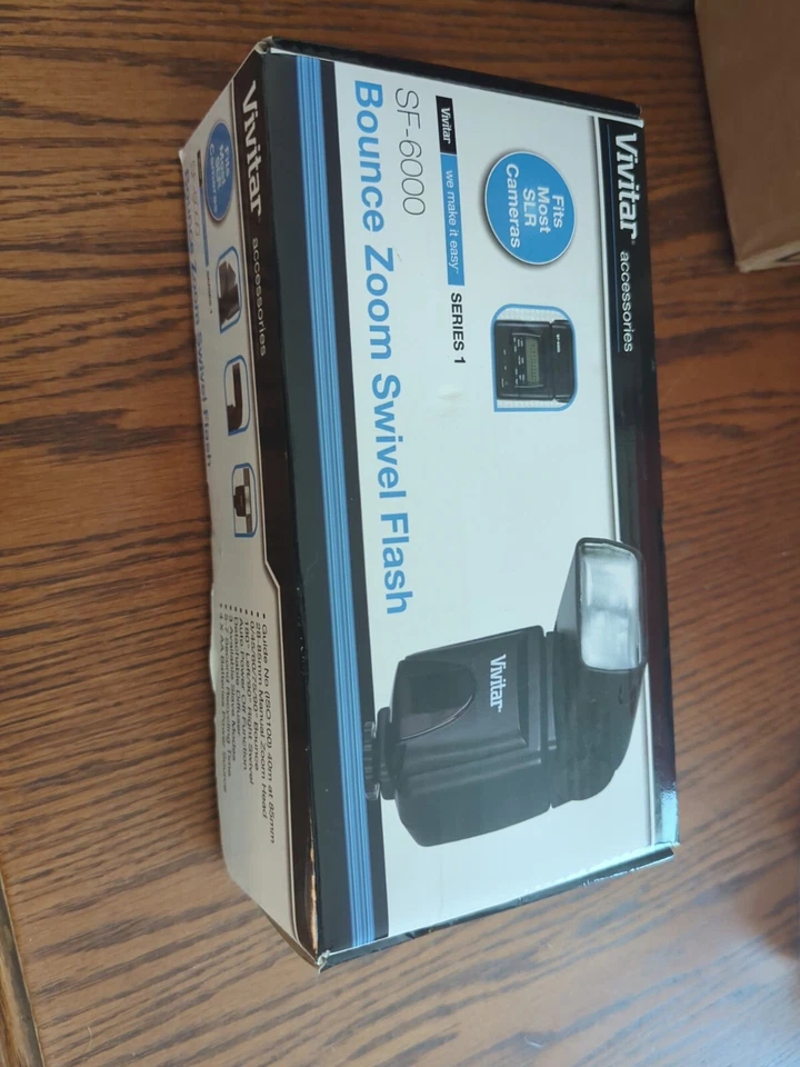 Vivitar SF-6000 Bounce Zoom Swivel LCD Flash For Digital & DSLR Cameras - Image 1 of 1