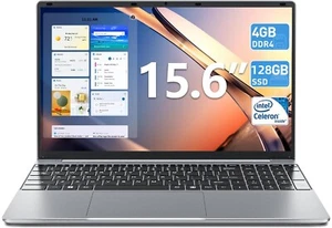 SGIN 15.6 Zoll Laptop 4GB DDR4 128GB SSD Quad-Core 1366P IPS Bis Zu 2.5GHz WiFi - Bild 1 von 9