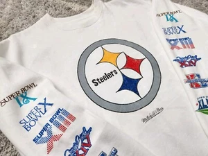 Pittsburgh Steelers Mitchell And Ness Super Bowl Throwbacks Sweatshirt Size 3xl  - Picture 1 of 5