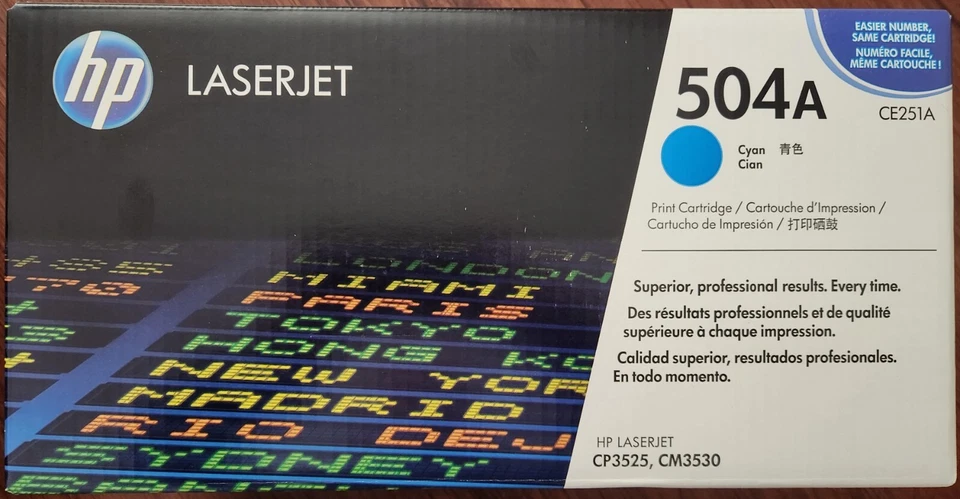 HP LaserJet 504A Cyan Toner Print Cartridge CE351A - Image 1 of 2