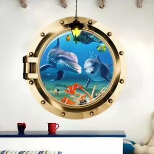 3D Animal Sea Wall Sticker Mural Decal Nursery Kids Bedroom Bathroom Home Decor - Picture 1 of 3